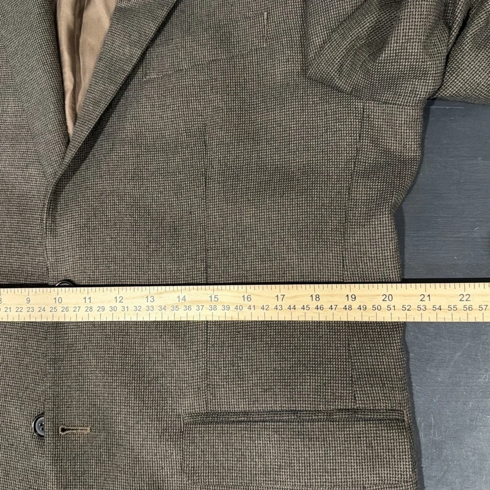 Lauren Ralph Lauren Men's 100% Wool Brown Houndstooth Vintage Blazer